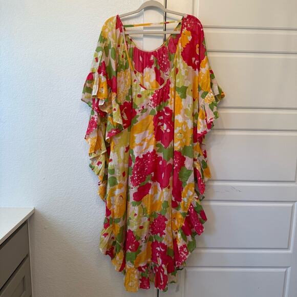 Maeve Floral Ruffle-Hem Kaftan - Picture 4 of 6